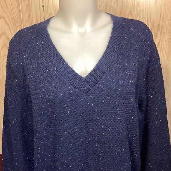 Lands’ End womens V-neck cotton sweater size XL - Picture 2 of 9